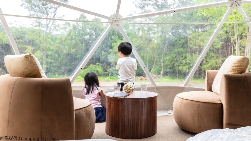 Glamping My Dear,のグランピングドームテントは3部屋